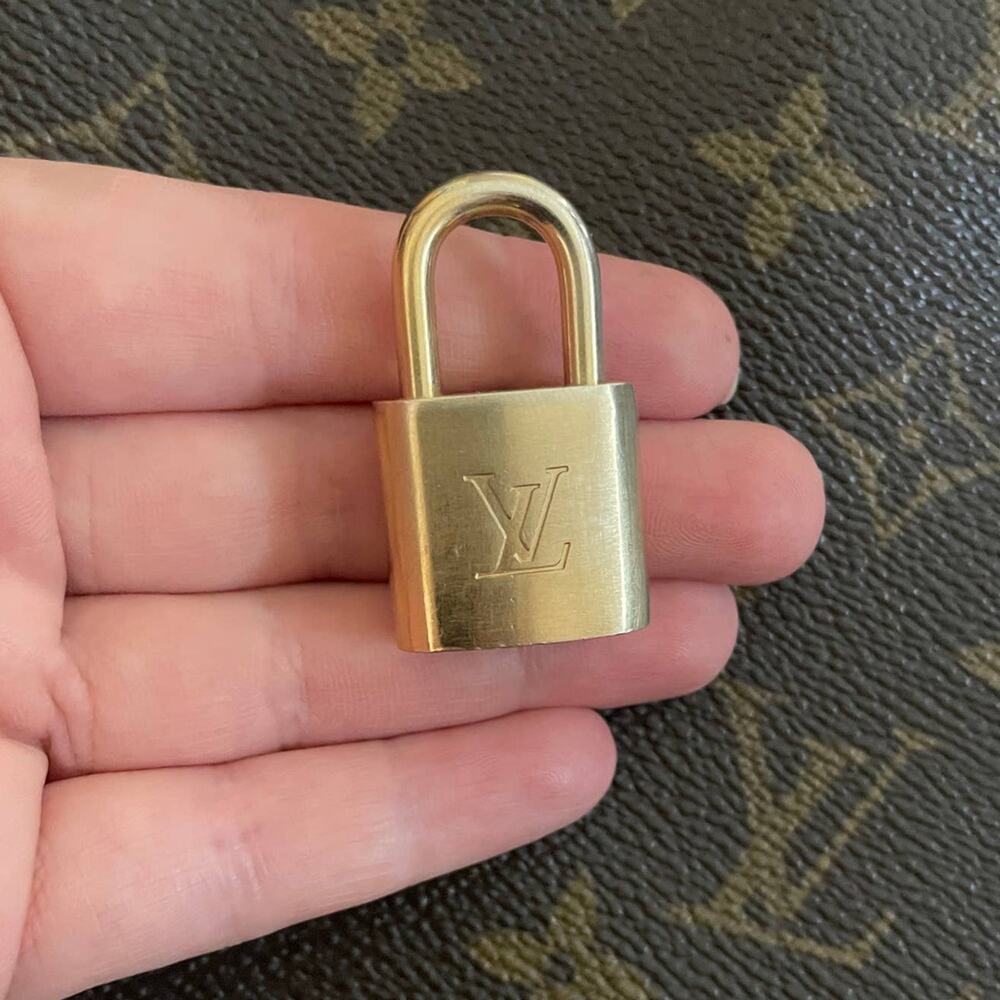 Louis Vuitton Lock luggage vintage solid brass DIY Necklace NO KEY Authentic